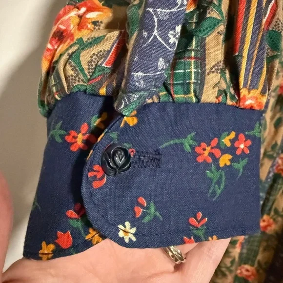 VTG Jody California Floral Boho Prairie Dress Size 8 60s 70s Retro XS - Picture 6 of 9